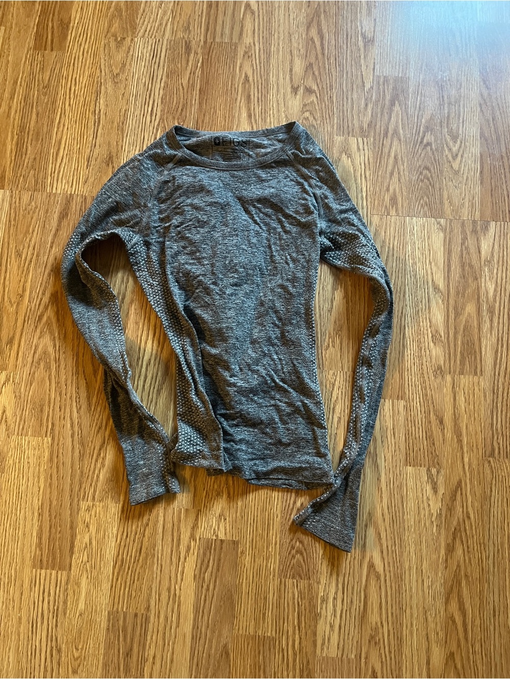 Figs Gray Long-Sleeve Knit Top - Picture 1 of 2